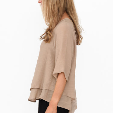 Liora Beige Layered Top