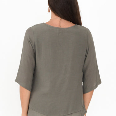 Liora Khaki Layered Top