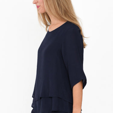 Liora Navy Layered Top