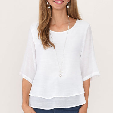 Liora White Layered Top