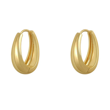 Elena | Sleek Oval Hoop Earrings