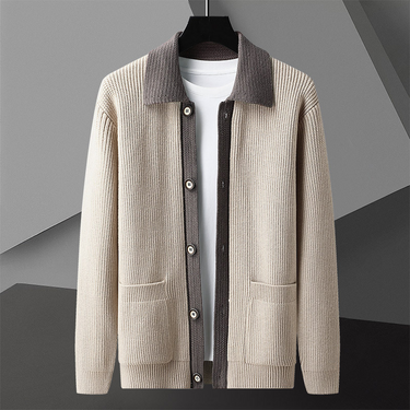 Varsity Contrast Collar Cardigan