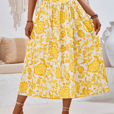 AMALIA -  Floral Print Maxi Skirt Summer