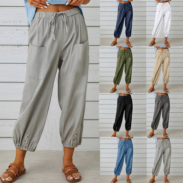 Wide-Leg Straight Basic Trousers