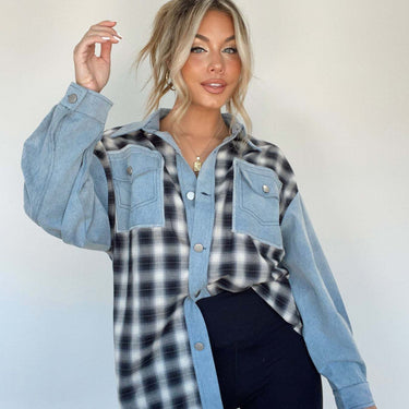 LILY | Stylish Oversize Retro Denim Shirt