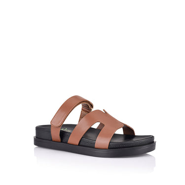 Oswald Footbed Slides - Cognac