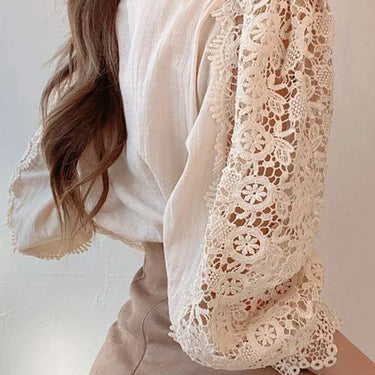 Margarett | Elegant Floral Lace Turtleneck Shirt