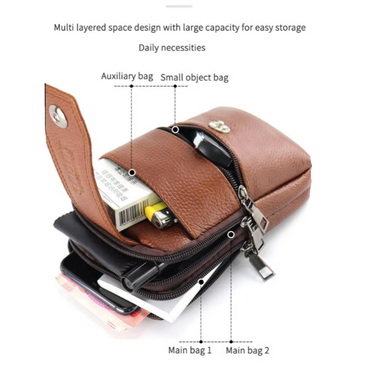 Joris | Vintage Leather Men's Crossbody Fanny Pack with Adjustable Strap