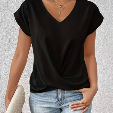 CHLOE | Versatile Draped V-neck Blouse