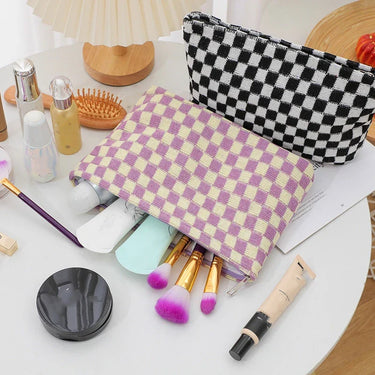 Ruthie | Checkered Aesthetic Makeup Pouch