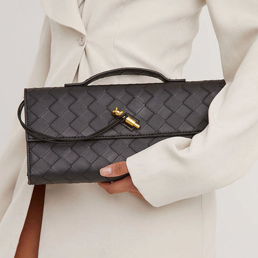 Arviel | Luxe Woven Handbag with Golden Closure