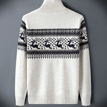 Nordic Reindeer Quarter-Zip Sweater