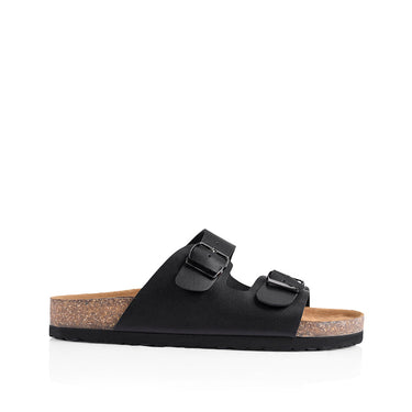 Xylo Footbed Slides - Black Smooth