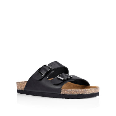 Xylo Footbed Slides - Black Smooth