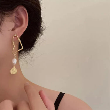 EVERLY | Unique Gold Accent Pearl Earrings