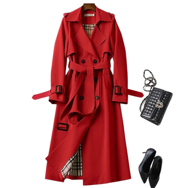 Christai | Women's Long Trench Coat | Buttoned Down Jacket