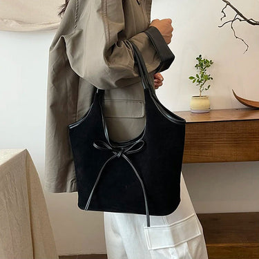 Ribbon Suede Tote