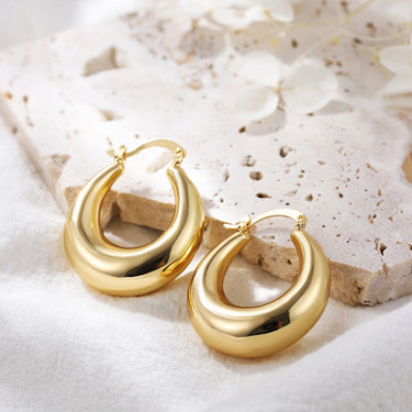 Metal Oval Hoop Earring