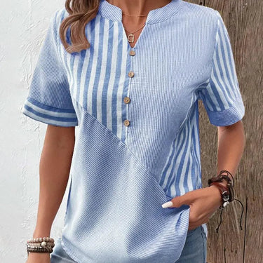 ESTELLA | Comfortable Striped Cotton Blouse