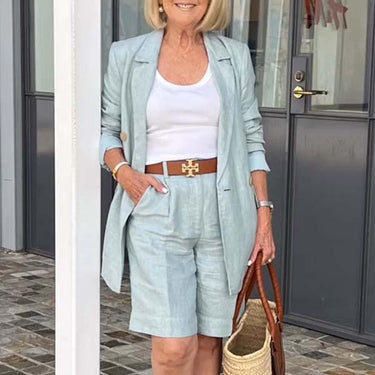 Two-Piece Set with Blazer and Bermuda Shorts