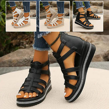 Rhinestone Wedge Sandals