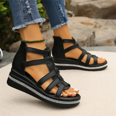 Rhinestone Wedge Sandals