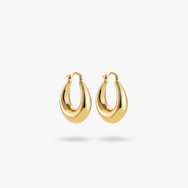 Metal Oval Hoop Earring